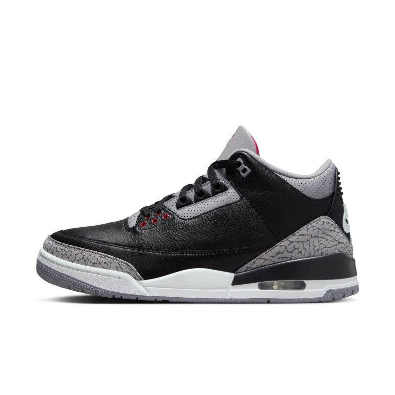 Air Jordan 3 'Black Cement' - Le Modèle Légendaire avec la Marque Éléphant
